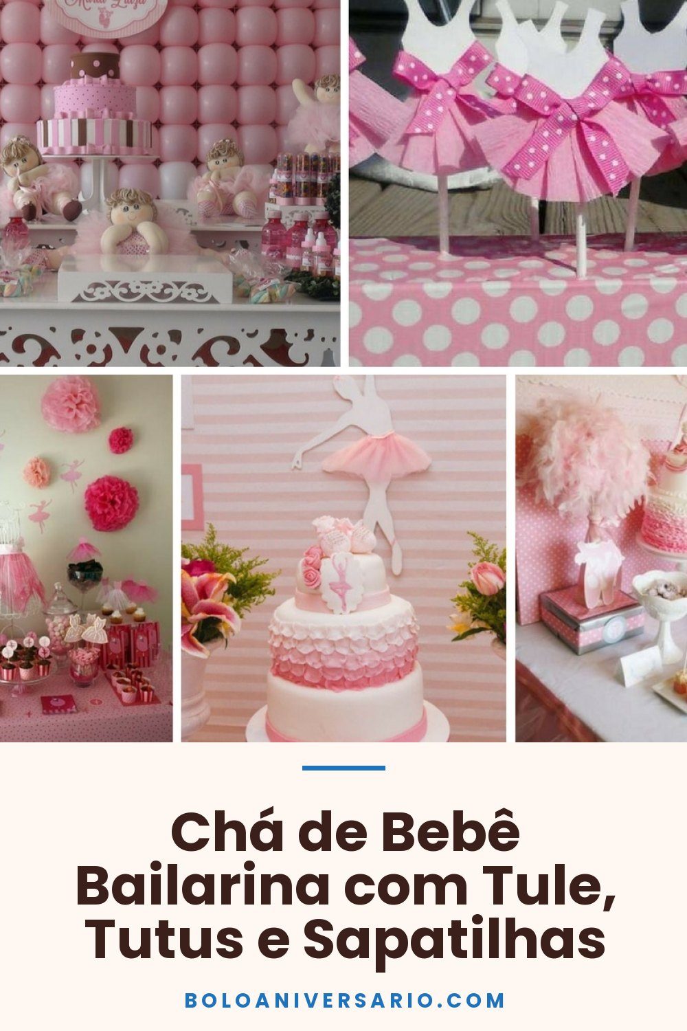 Chá de Bebê Bailarina com Tule, Tutus e Sapatilhas