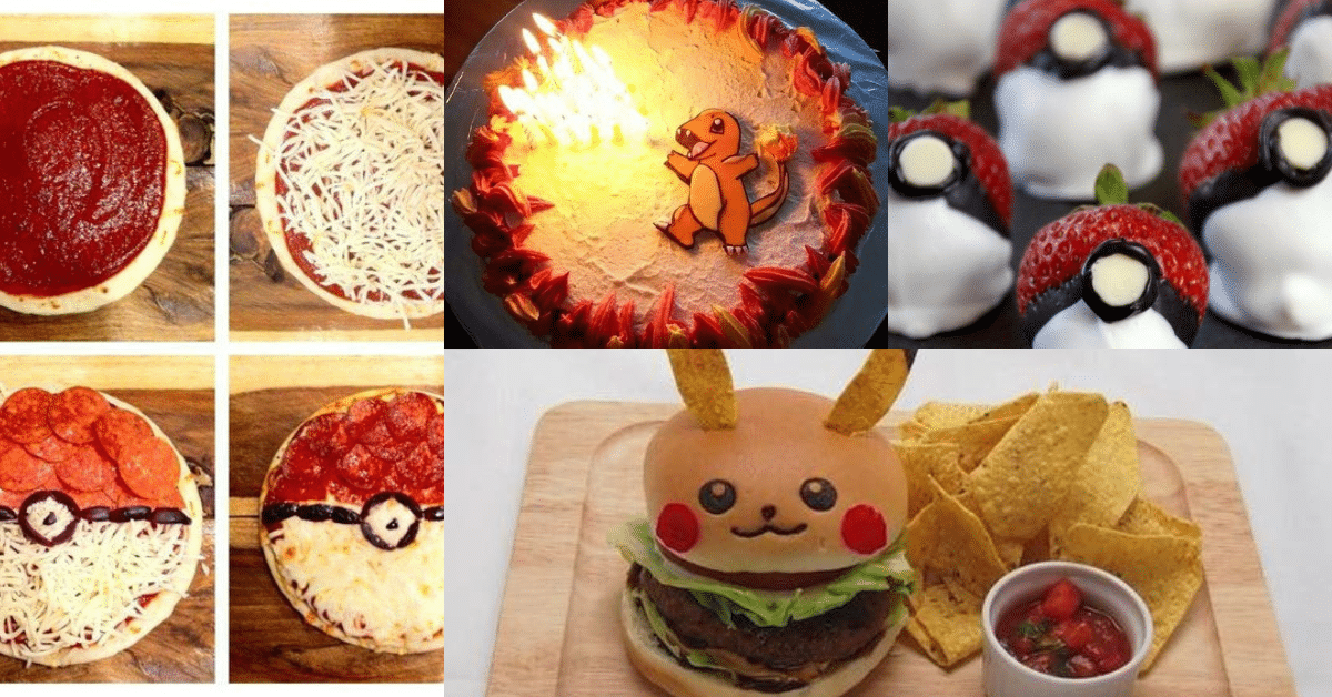comida servir numa festa dos pokemon