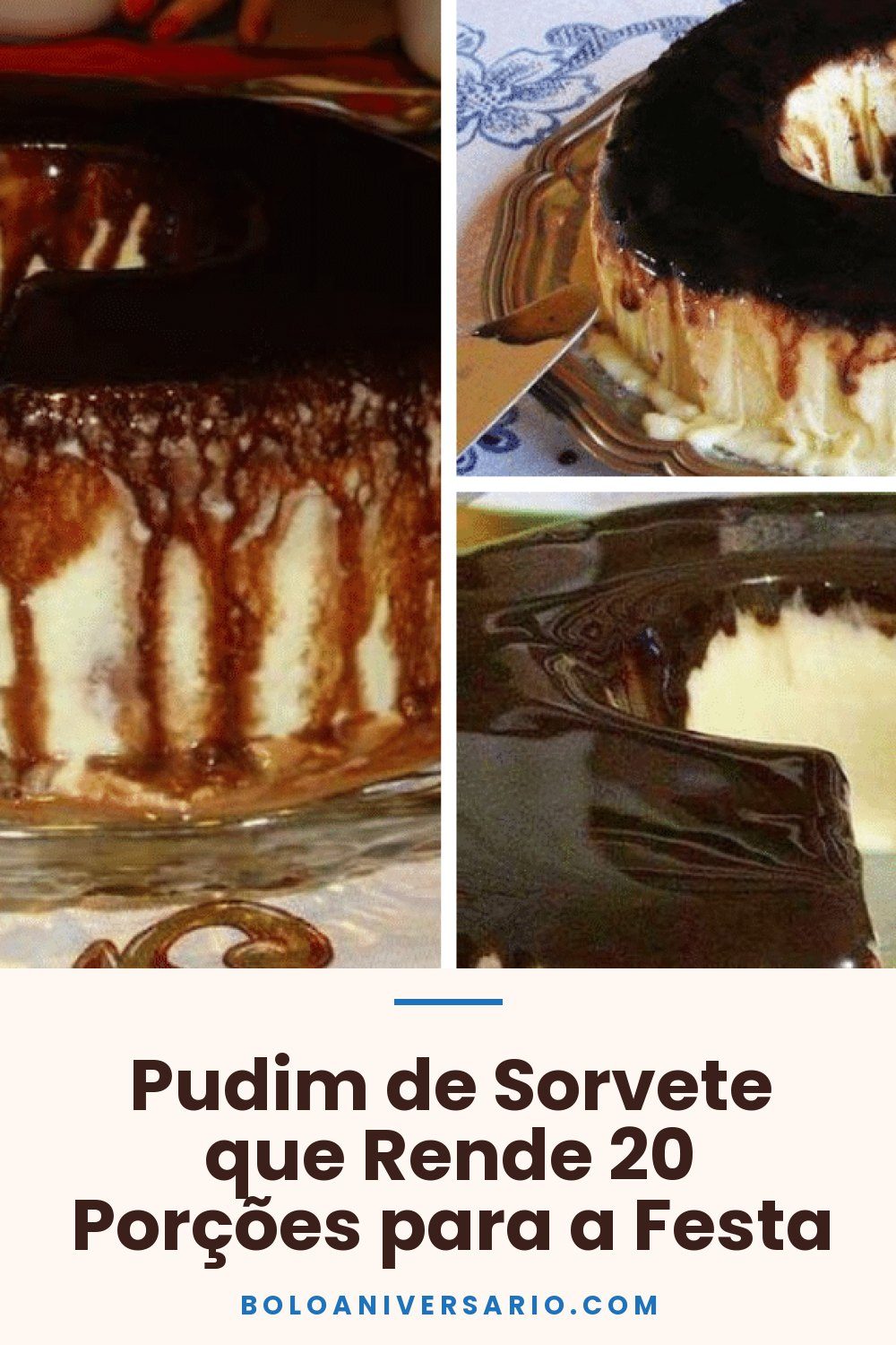 Pudim de Sorvete que Rende 20 Porções para a Festa