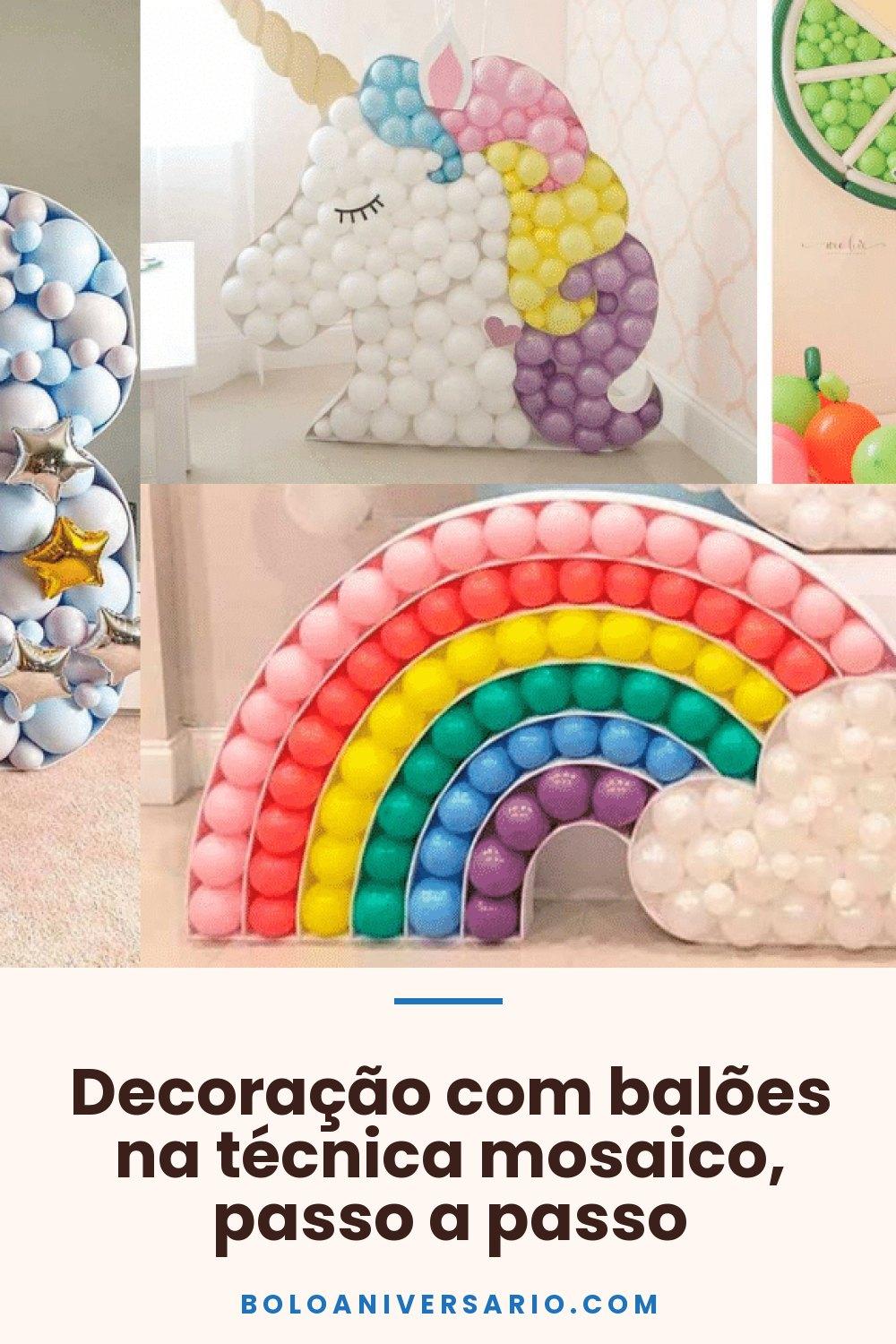 Decoração com balões na técnica mosaico, passo a passo