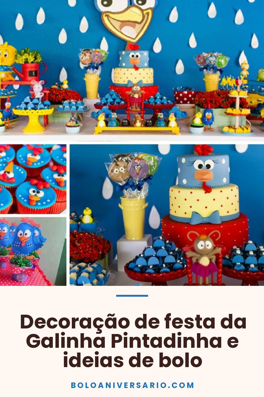 Decoração de festa da Galinha Pintadinha e ideias de bolo