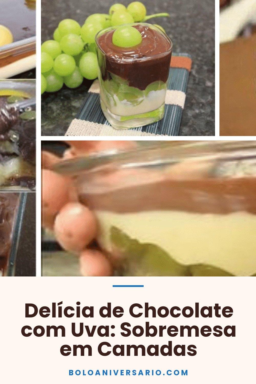 Delícia de Chocolate com Uva: Sobremesa em Camadas
