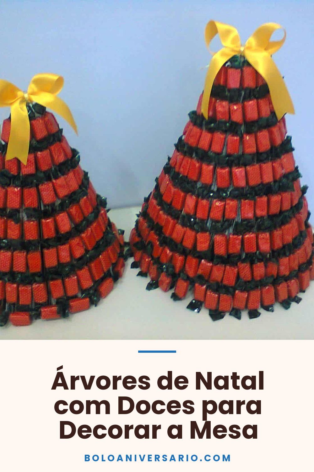 Árvores de Natal com Doces para Decorar a Mesa
