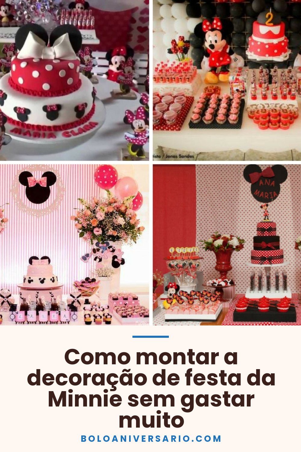 Como montar a decoração de festa da Minnie sem gastar muito