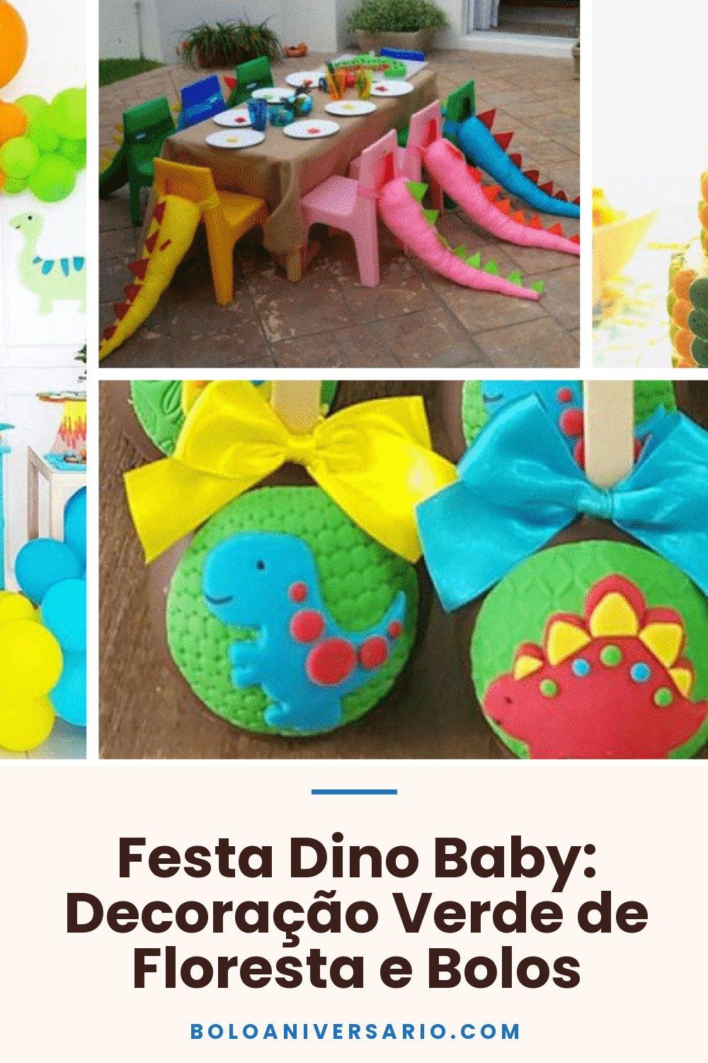 Festa Dino Baby: Decoração Verde de Floresta e Bolos