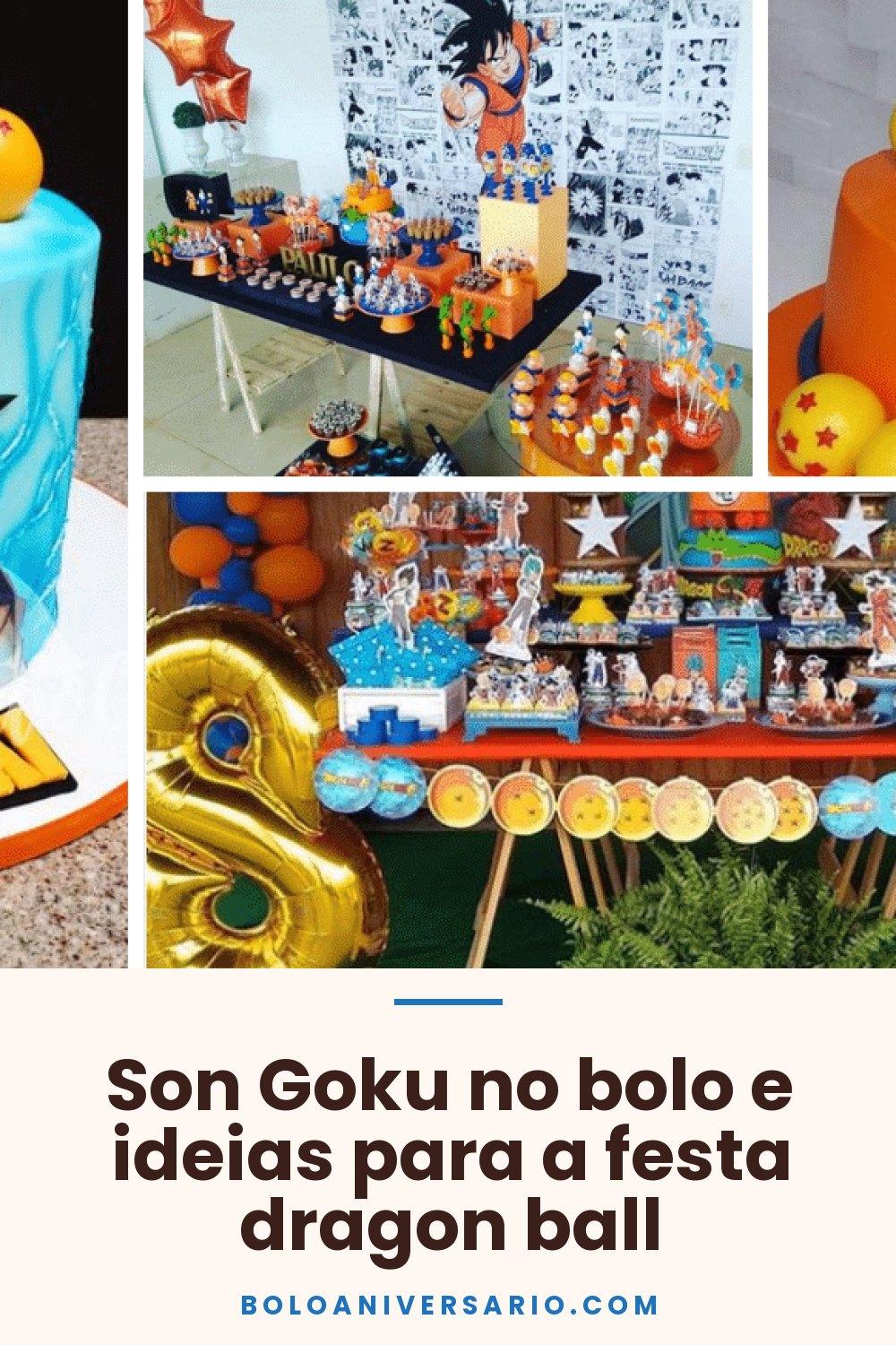 Son Goku no bolo e ideias para a festa dragon ball