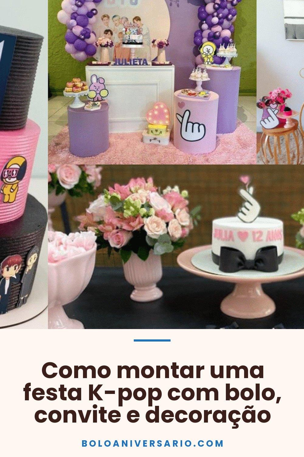 Como montar uma festa K-pop com bolo, convite e decoração