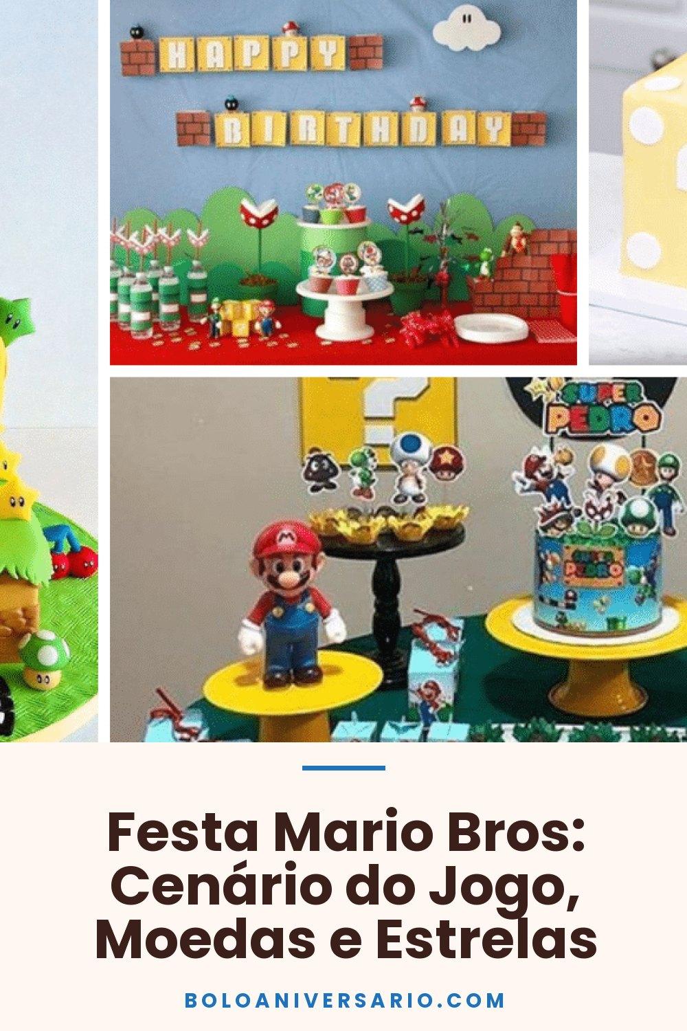 Festa Mario Bros: Cenário do Jogo, Moedas e Estrelas