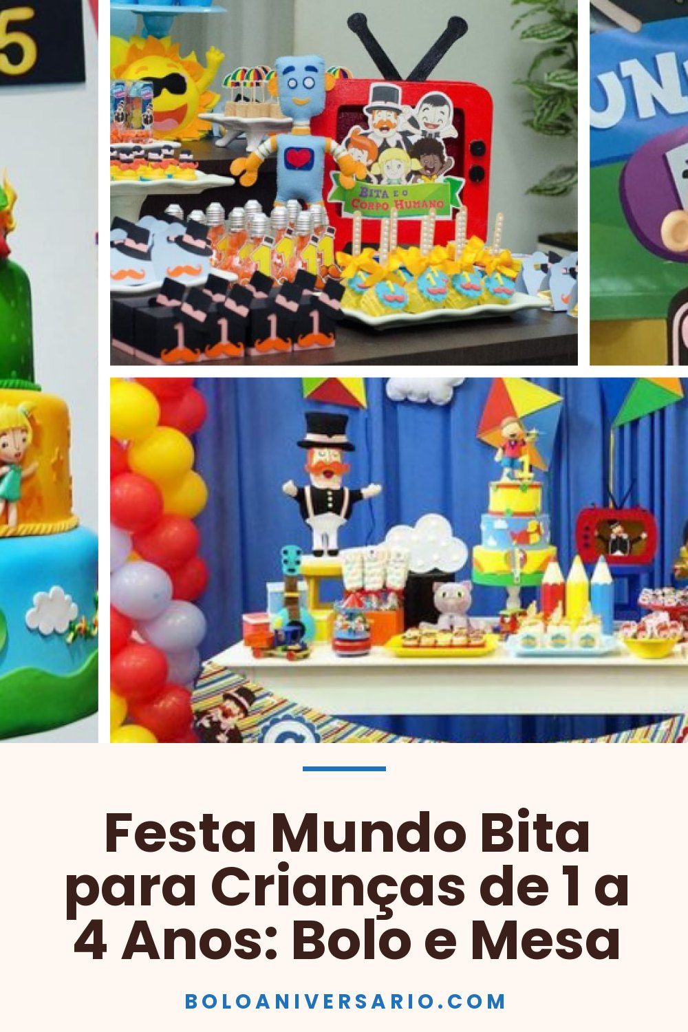 Festa Mundo Bita para Crianças de 1 a 4 Anos: Bolo e Mesa