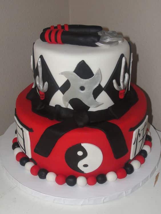 festa ninja bolo decorado