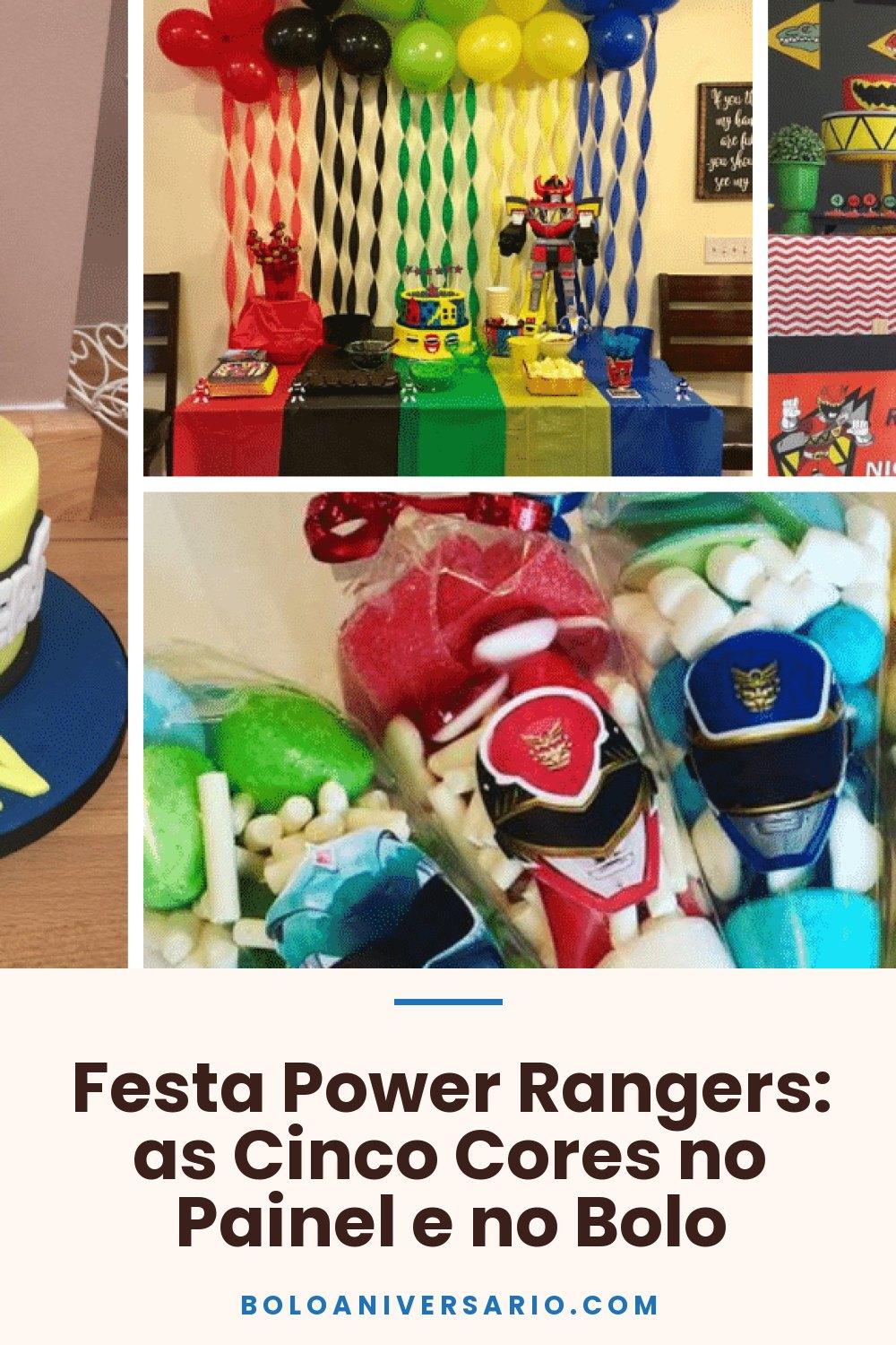 Festa Power Rangers: as Cinco Cores no Painel e no Bolo