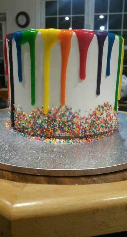 festa slime bolo colorido decorado