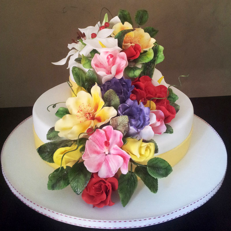 foto bolo decorado flores