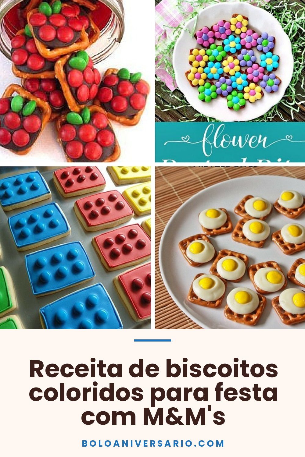 Receita de biscoitos coloridos para festa com M&M's
