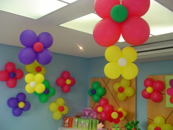 ideias criativas baloes festa flores
