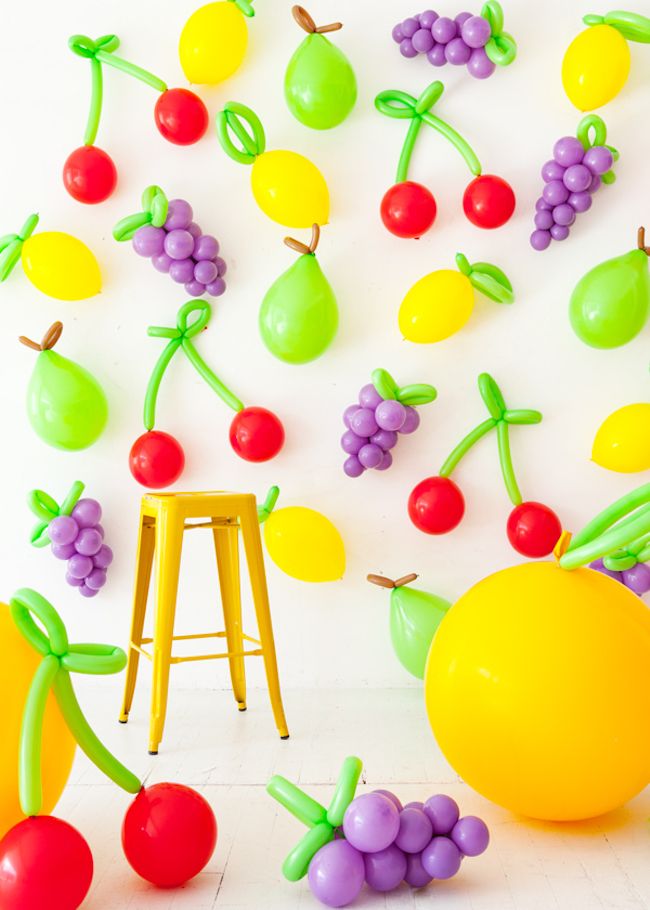 ideias criativas baloes festa frutas