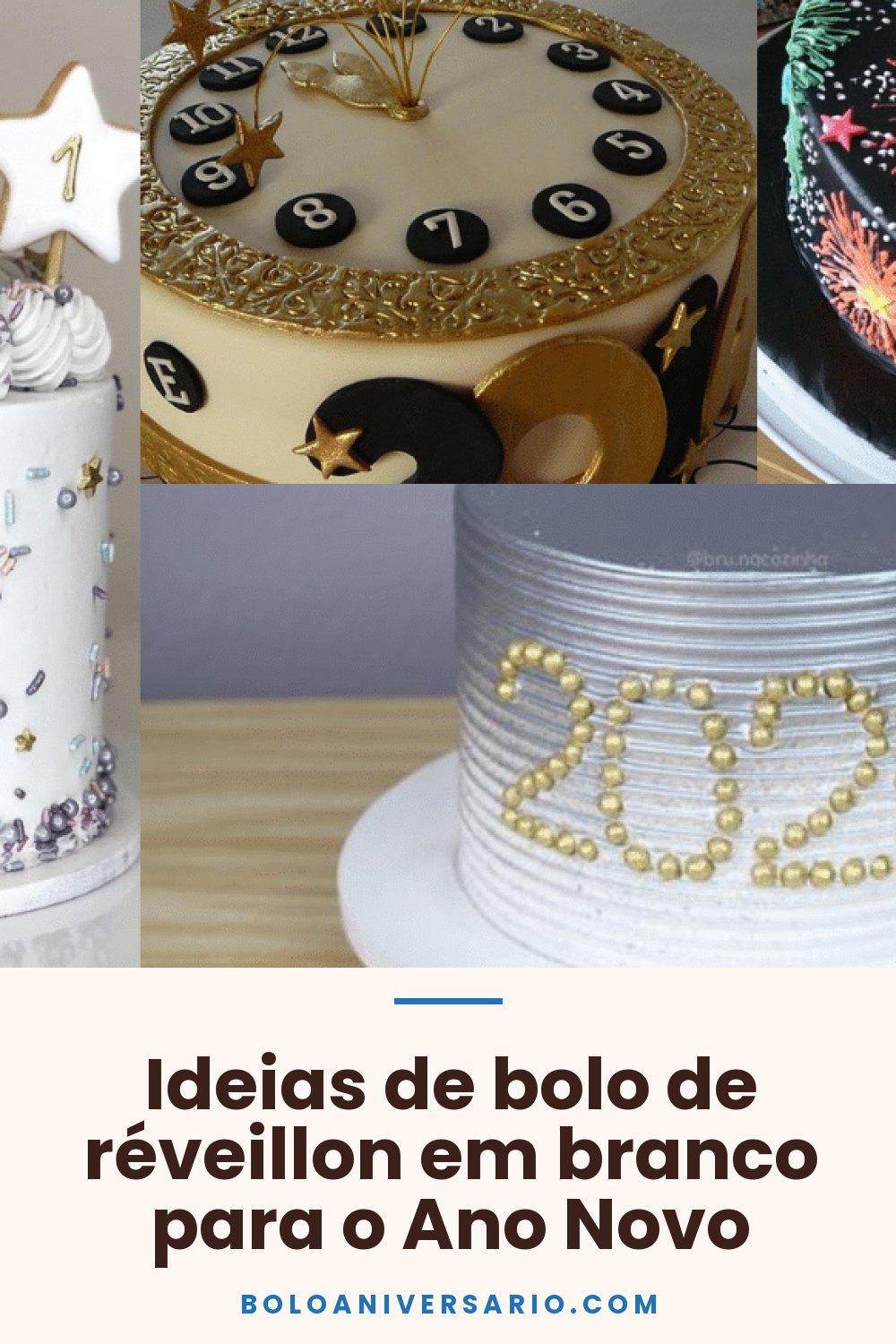 Ideias de bolo de réveillon em branco para o Ano Novo