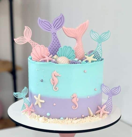 ideias de bolos com o tema fundo do mar sereia