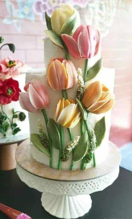 ideias de bolos decorados com tulipas 1