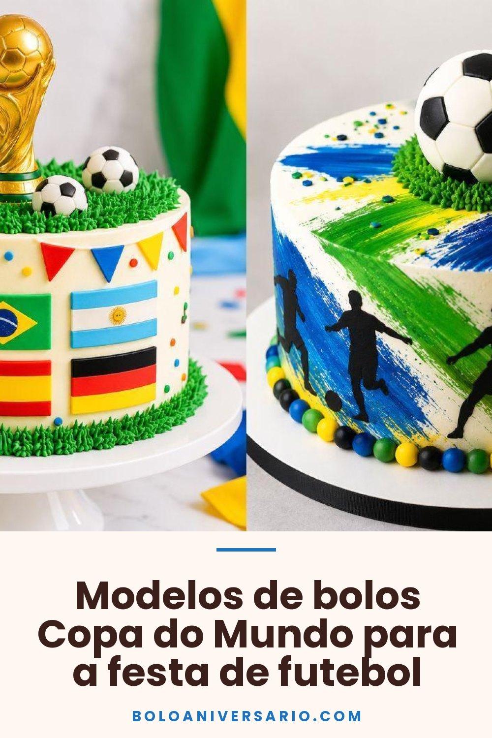 Modelos de bolos Copa do Mundo para a festa de futebol