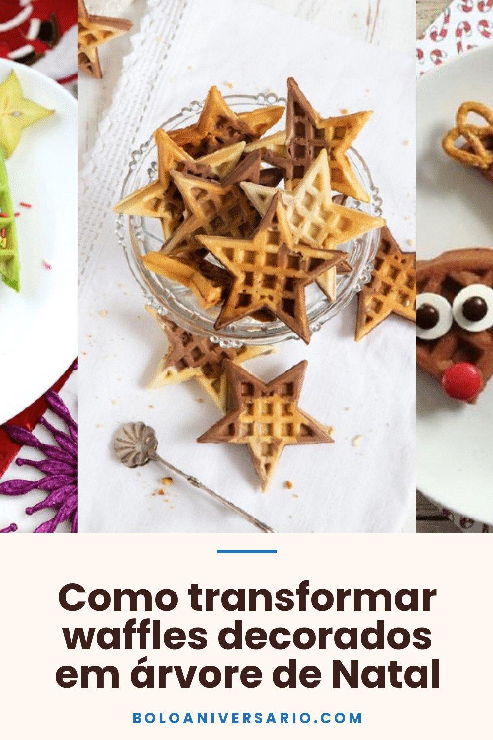 Como transformar waffles decorados em árvore de Natal