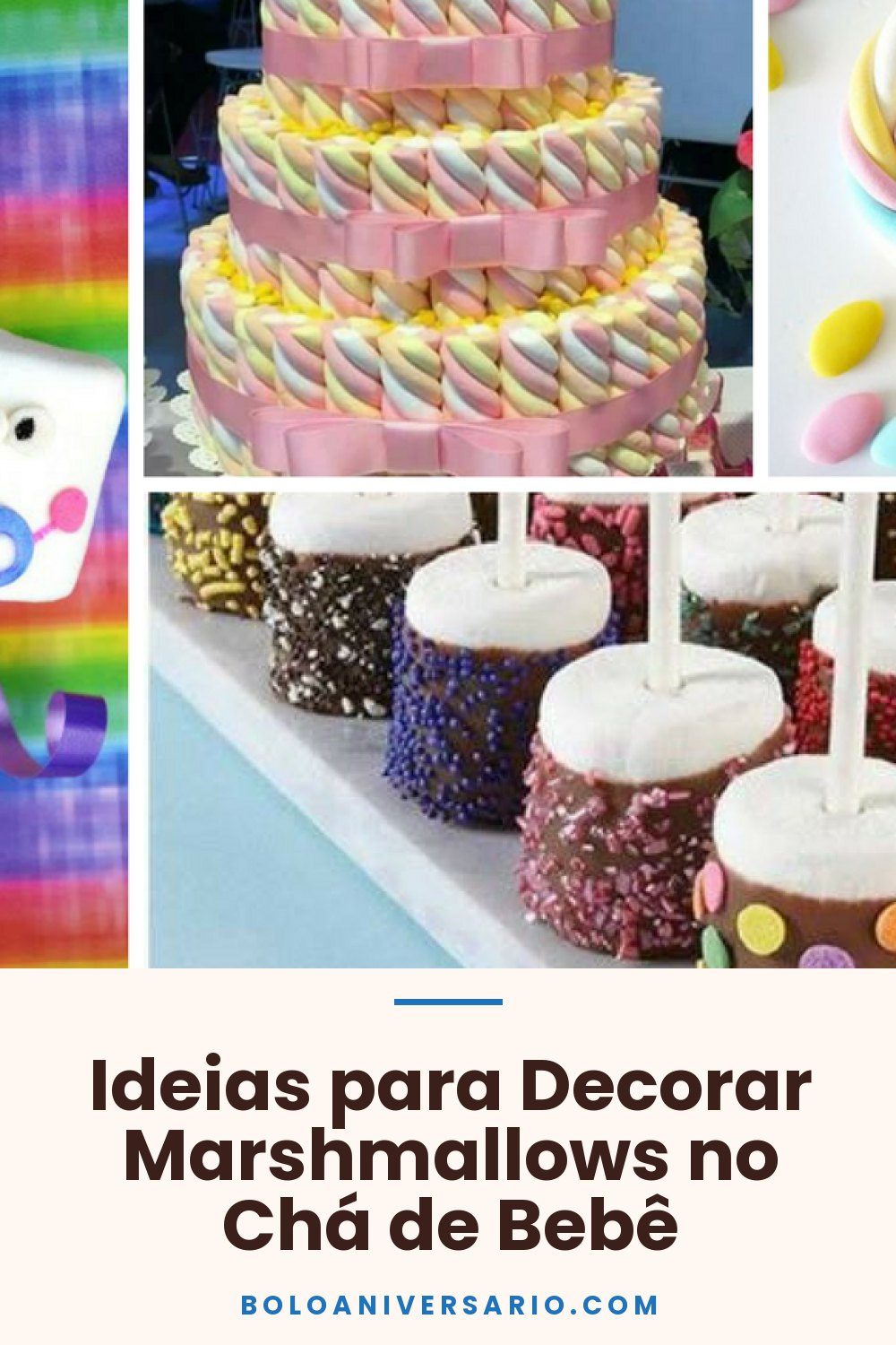 Ideias para Decorar Marshmallows no Chá de Bebê
