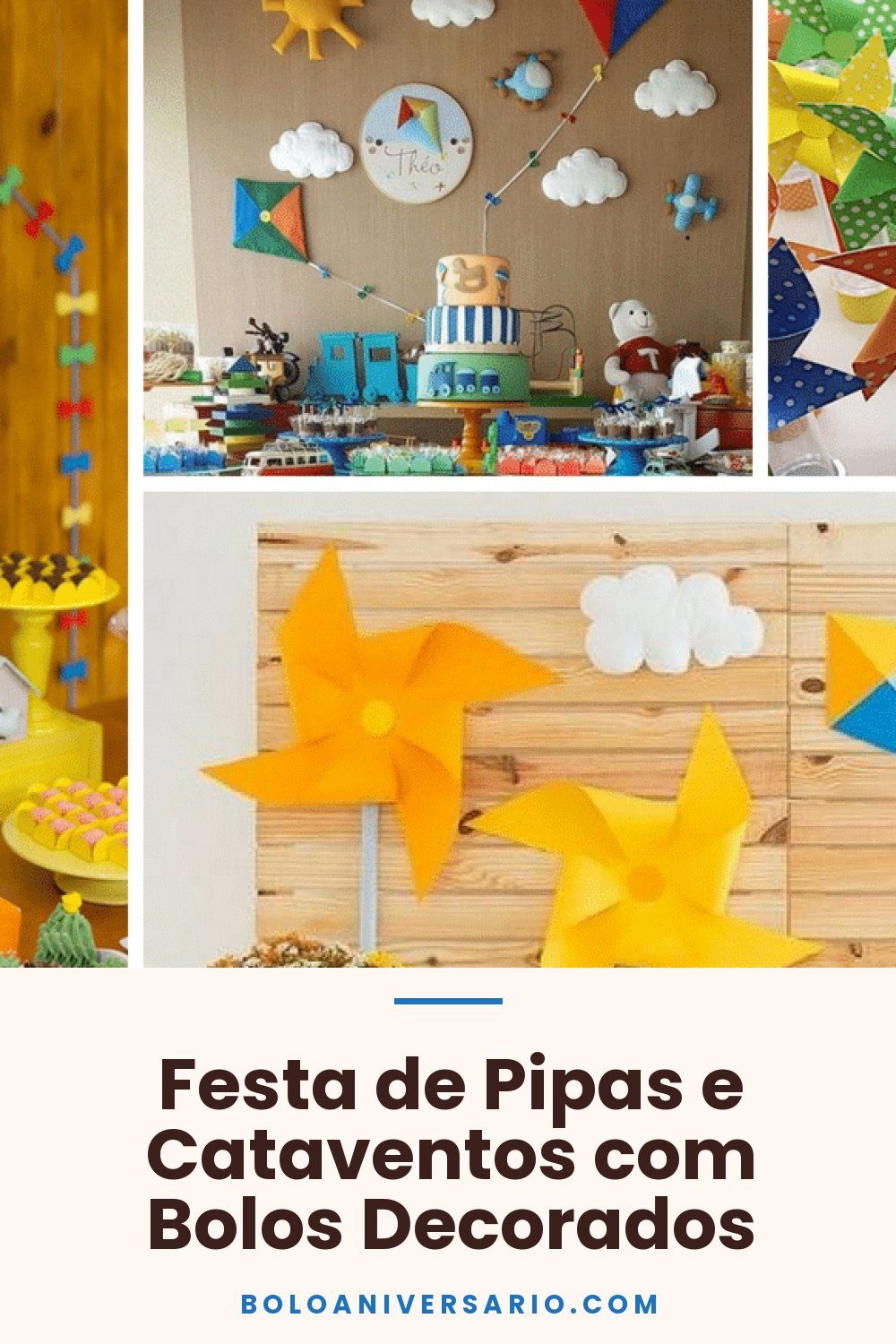 Festa de Pipas e Cataventos com Bolos Decorados