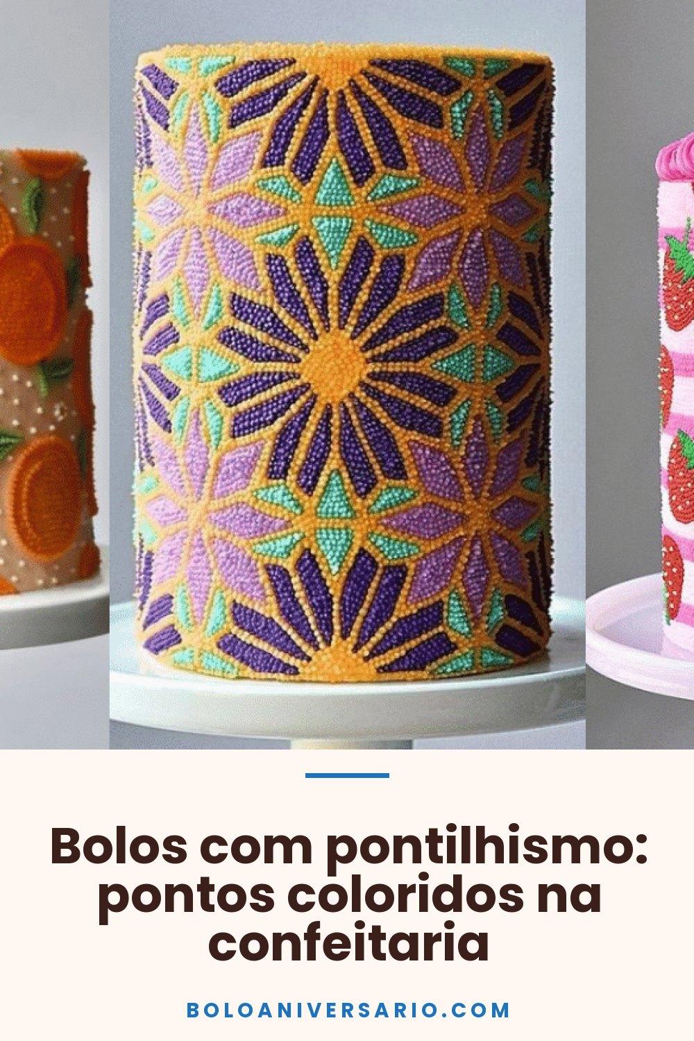Bolos com pontilhismo: pontos coloridos na confeitaria