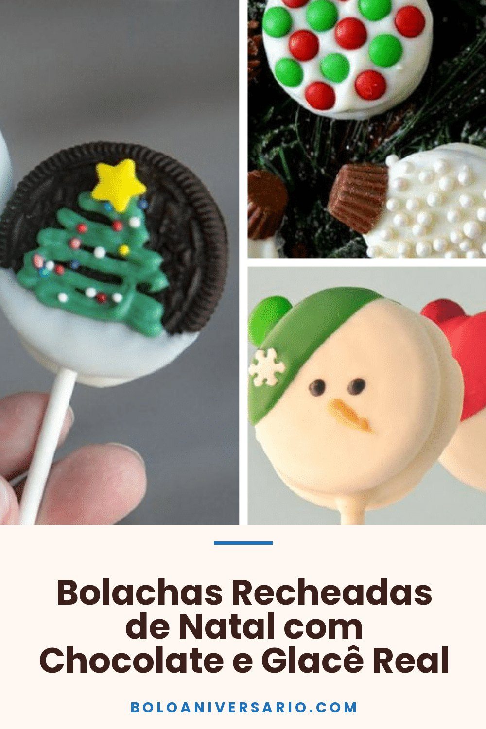 Bolachas Recheadas de Natal com Chocolate e Glacê Real