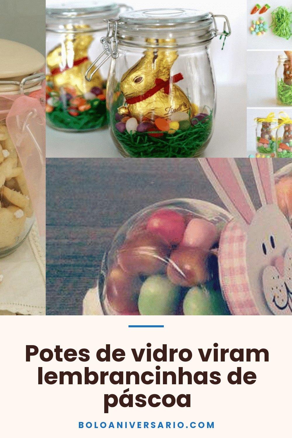 Potes de vidro viram lembrancinhas de páscoa