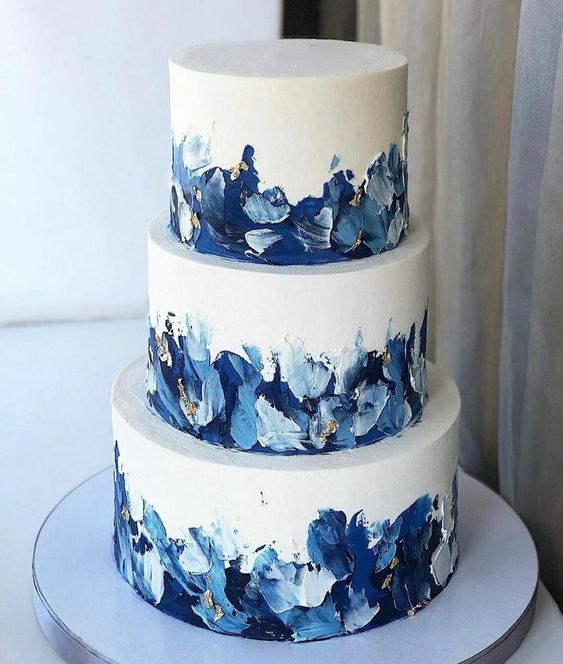melhores ideias de bolos azuis femenino