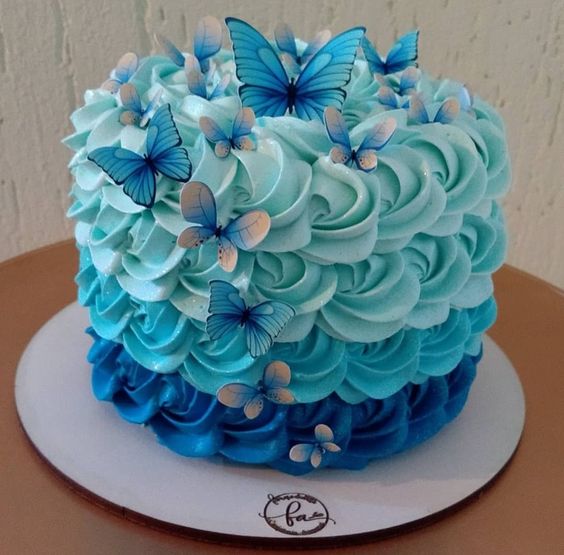 melhores ideias de bolos azuis feminino