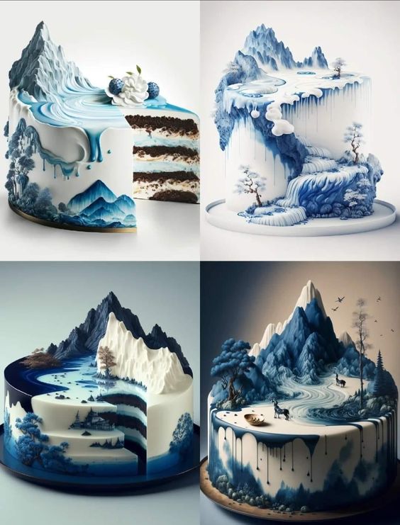 melhores ideias de bolos azuis original
