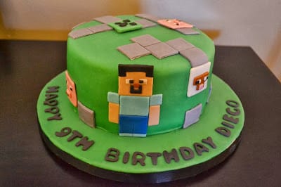 bolo minecraft simples #bolodecorado #bolominecraft #festaminecraft