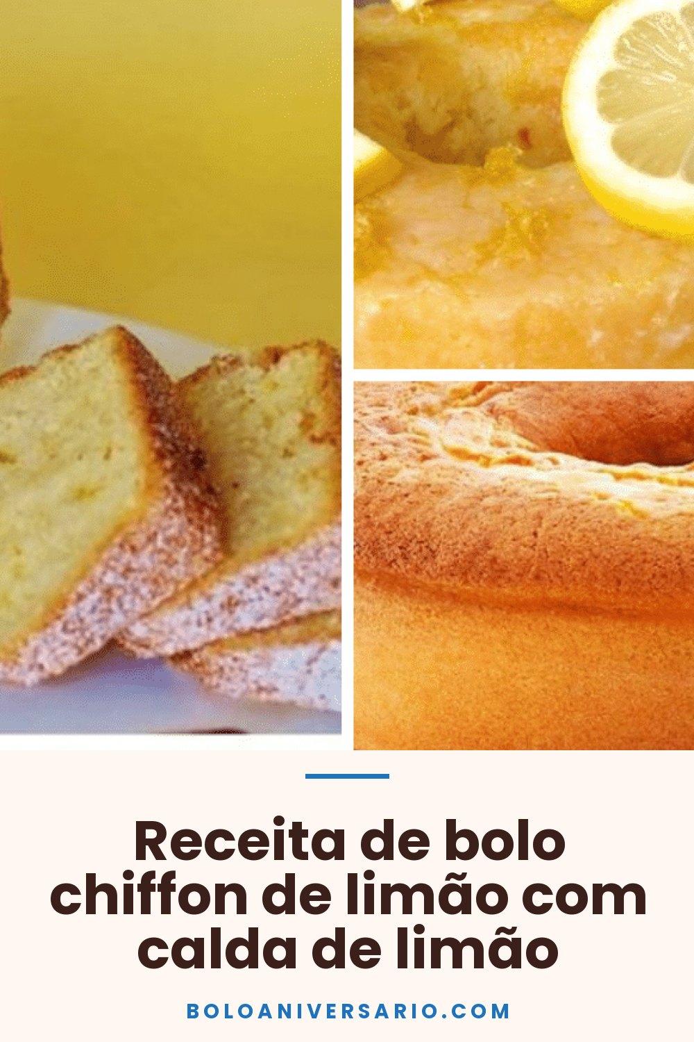 Receita de bolo chiffon de limão com calda de limão