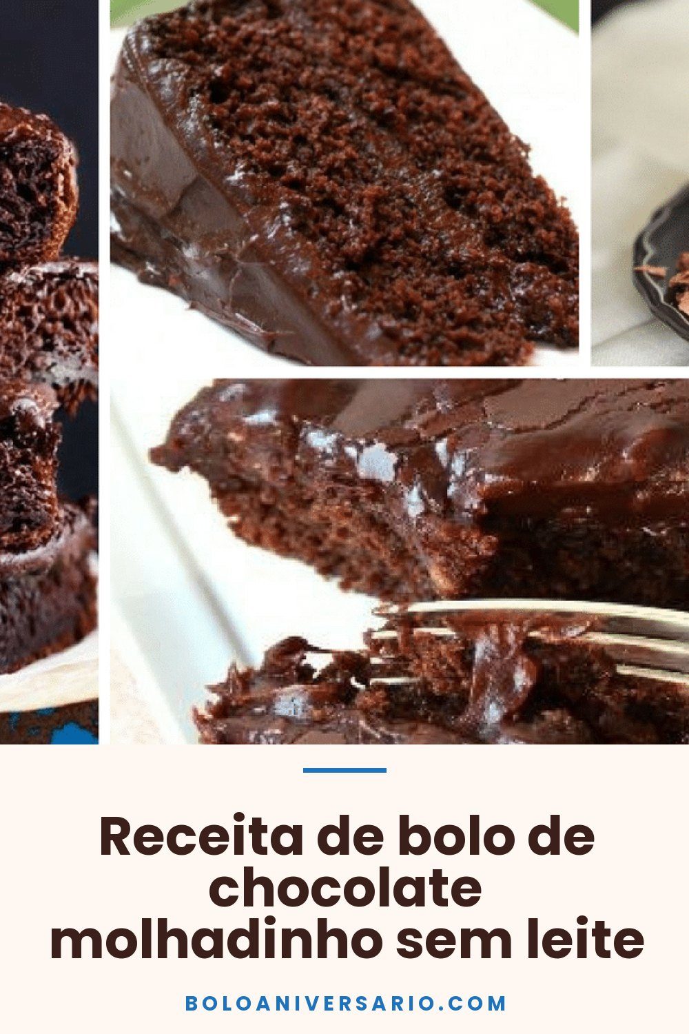 Receita de bolo de chocolate molhadinho sem leite