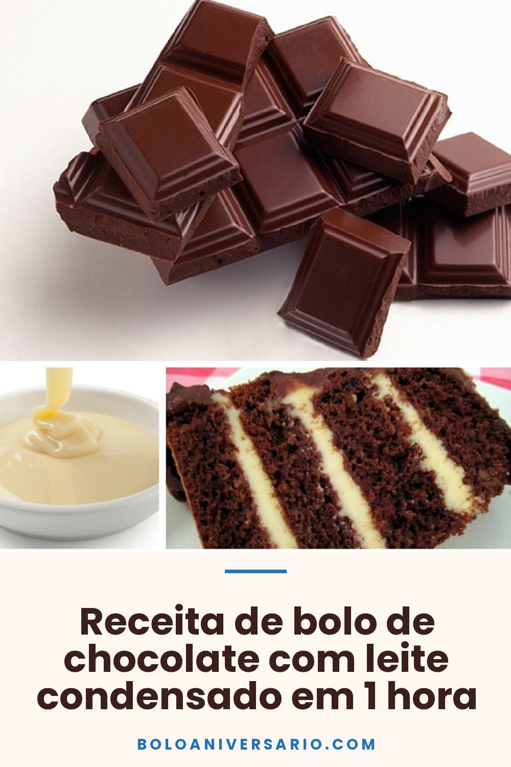 Receita de bolo de chocolate com leite condensado em 1 hora