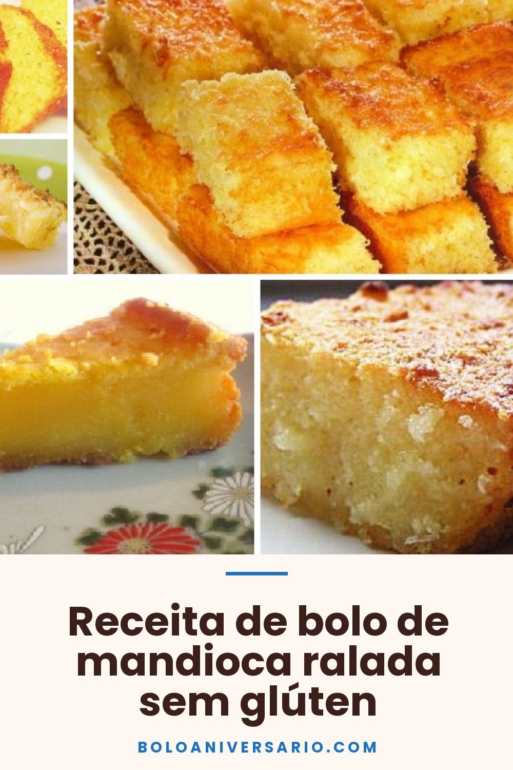 Receita de bolo de mandioca ralada sem glúten