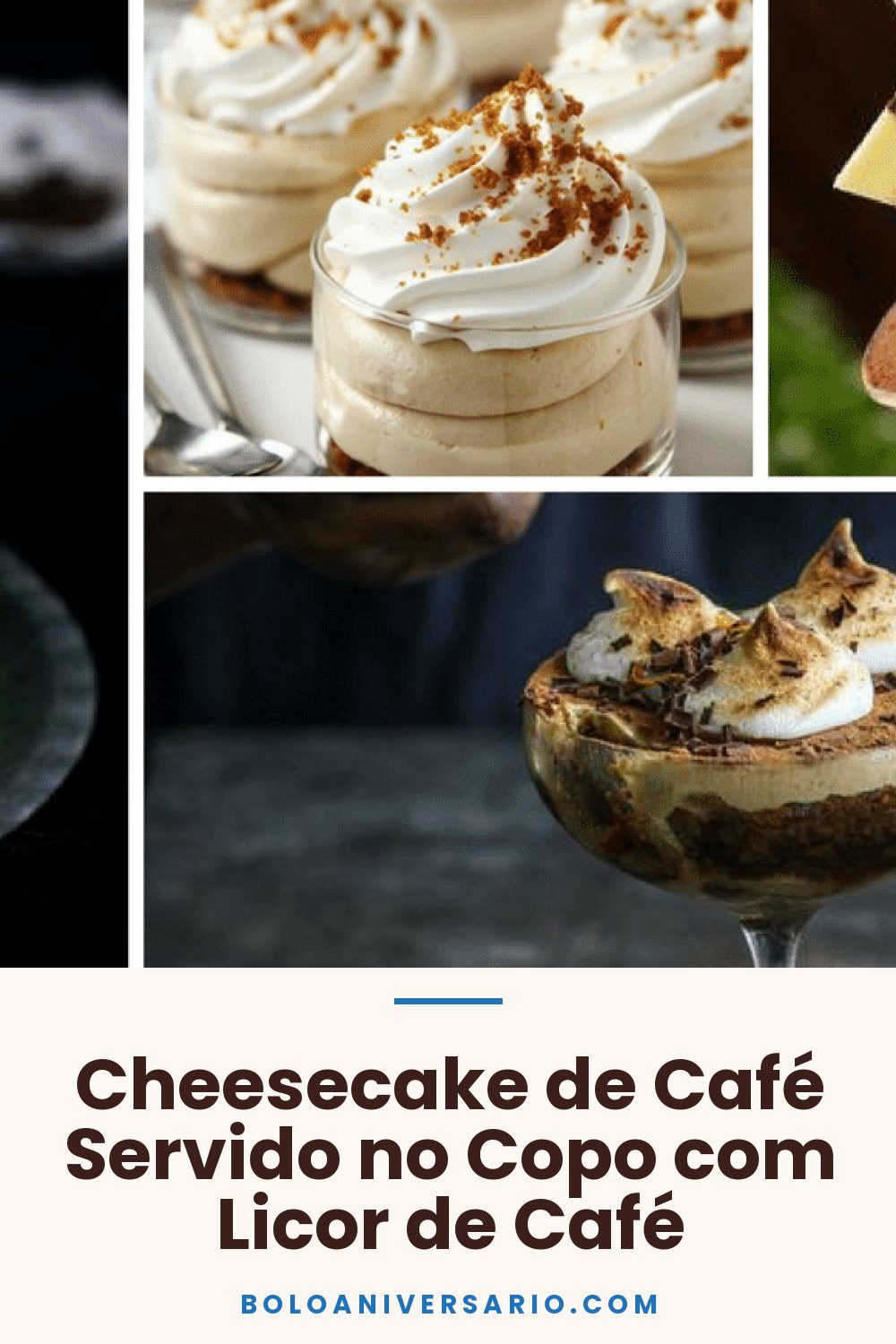 Cheesecake de Café Servido no Copo com Licor de Café