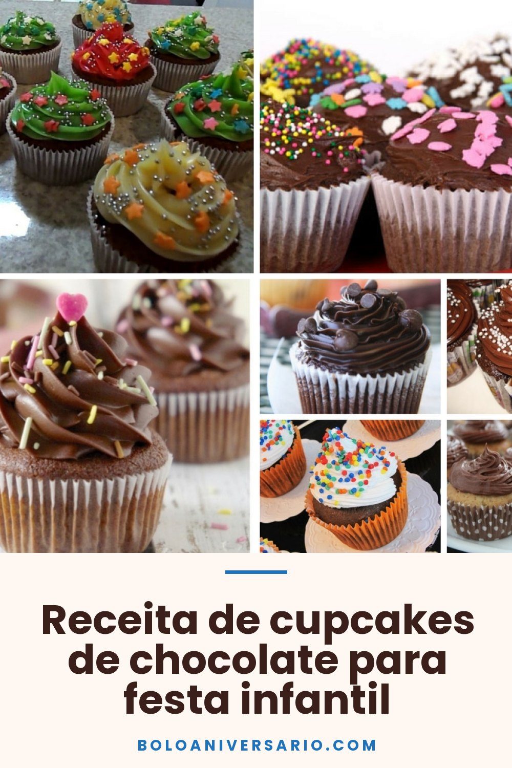 Receita de cupcakes de chocolate para festa infantil