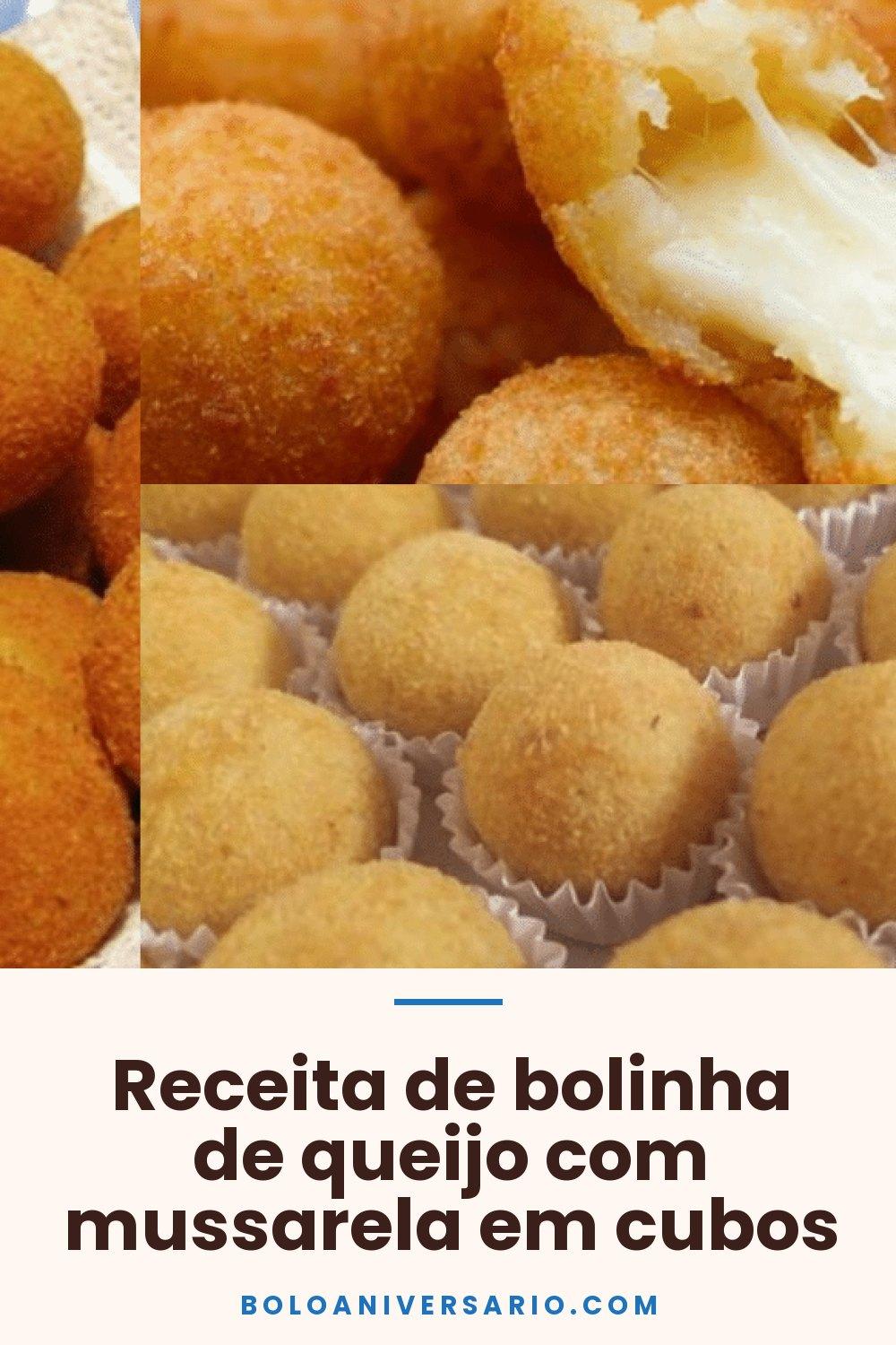 Receita de bolinha de queijo com mussarela em cubos