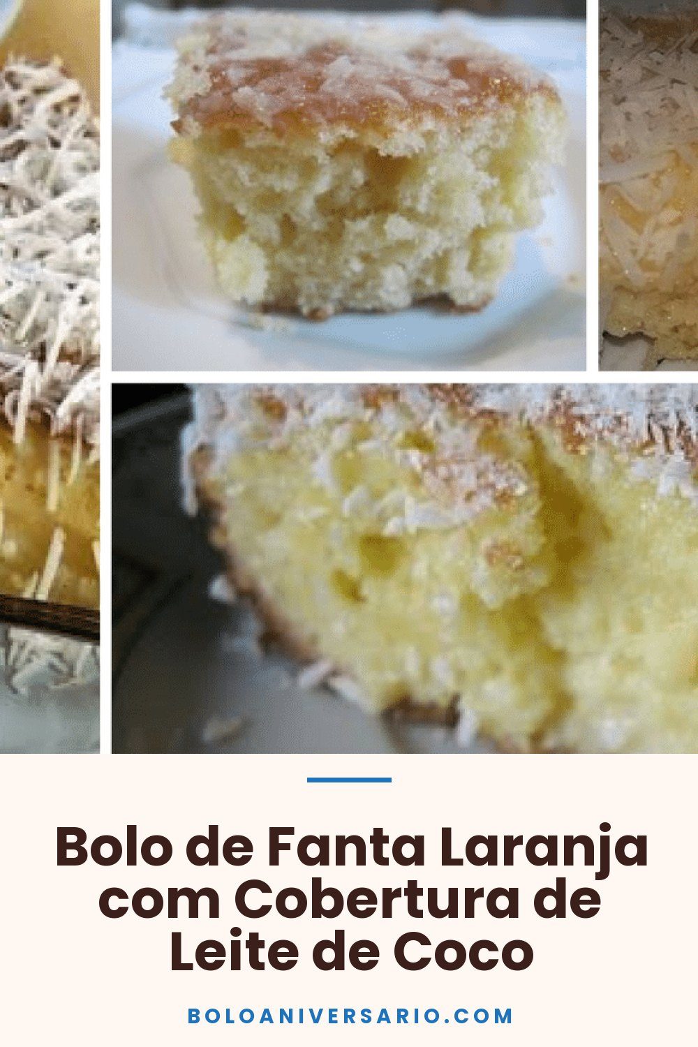 Bolo de Fanta Laranja com Cobertura de Leite de Coco
