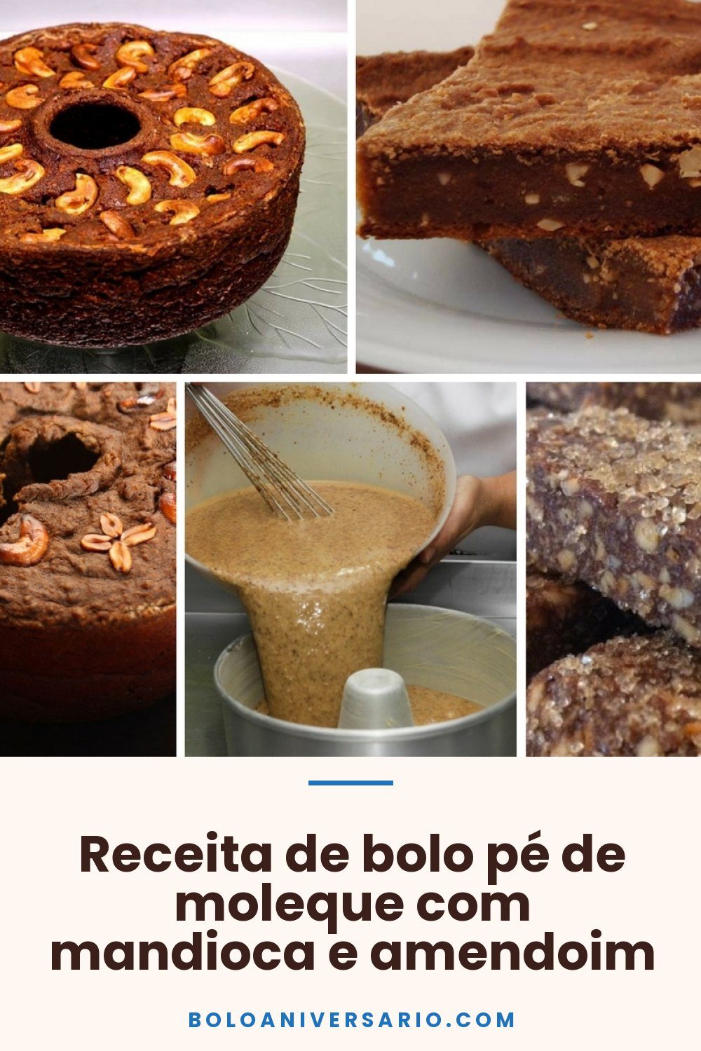 Receita de bolo pé de moleque com mandioca e amendoim