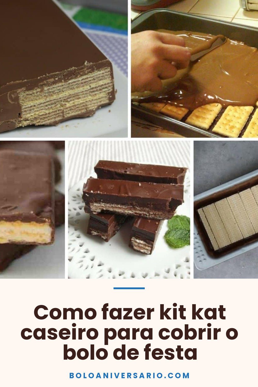 Como fazer kit kat caseiro para cobrir o bolo de festa