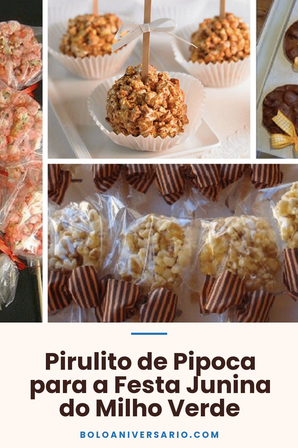 Pirulito de Pipoca para a Festa Junina do Milho Verde