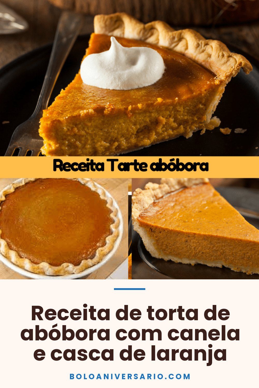 Receita de torta de abóbora com canela e casca de laranja