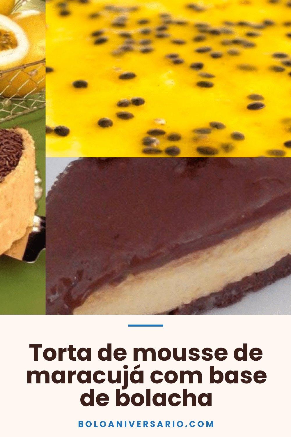 Torta de mousse de maracujá com base de bolacha